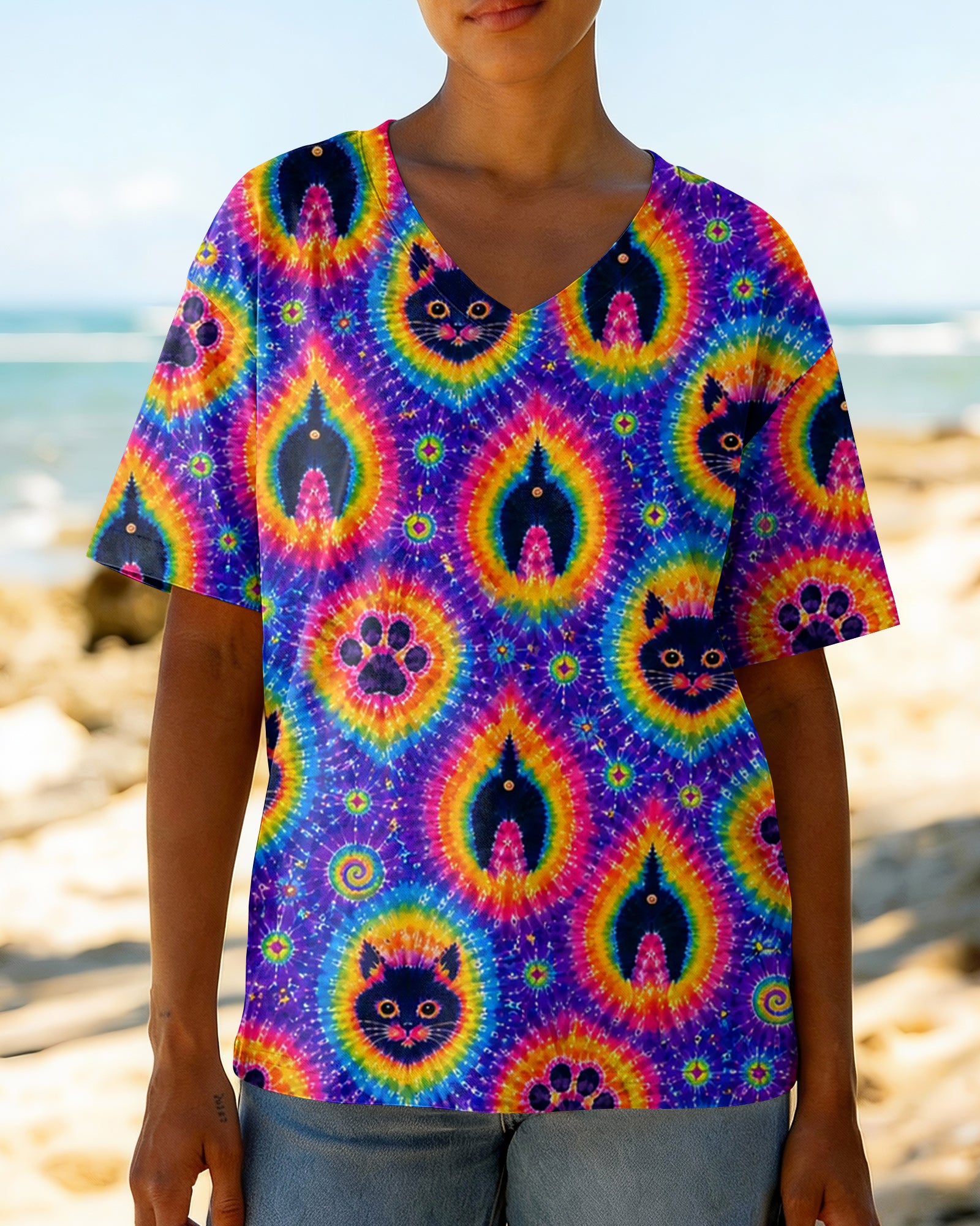 FUNNY CAT PAW PRINT ALL OVER PRINT - TLHN0907261