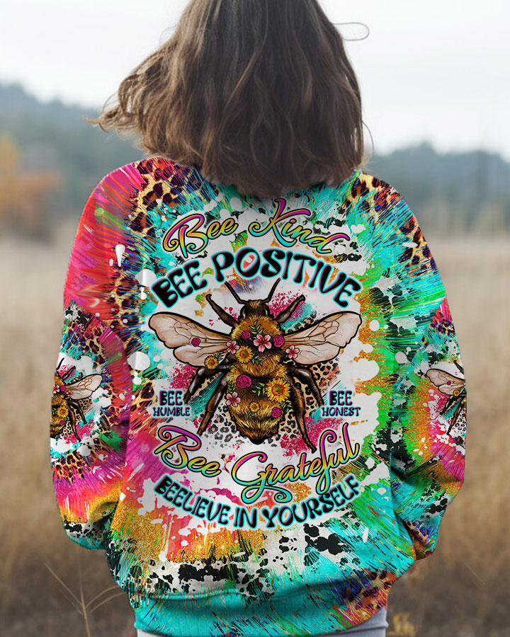BEE KIND BEE POSITIVE TIE DYE ALL OVER PRINT - TLTW1907234