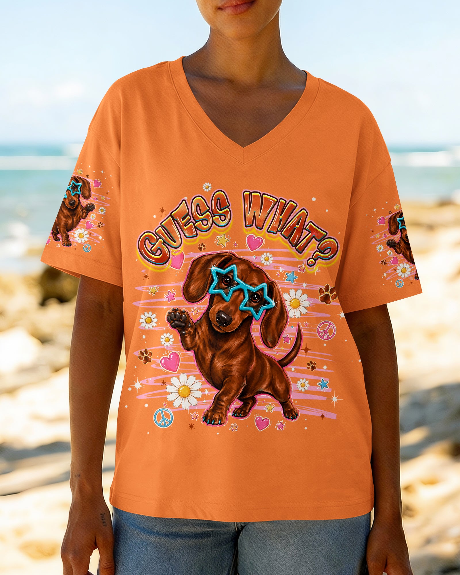 GUESS WHAT DACHSHUND DOG FUNNY ALL OVER PRINT - TLHG2505261