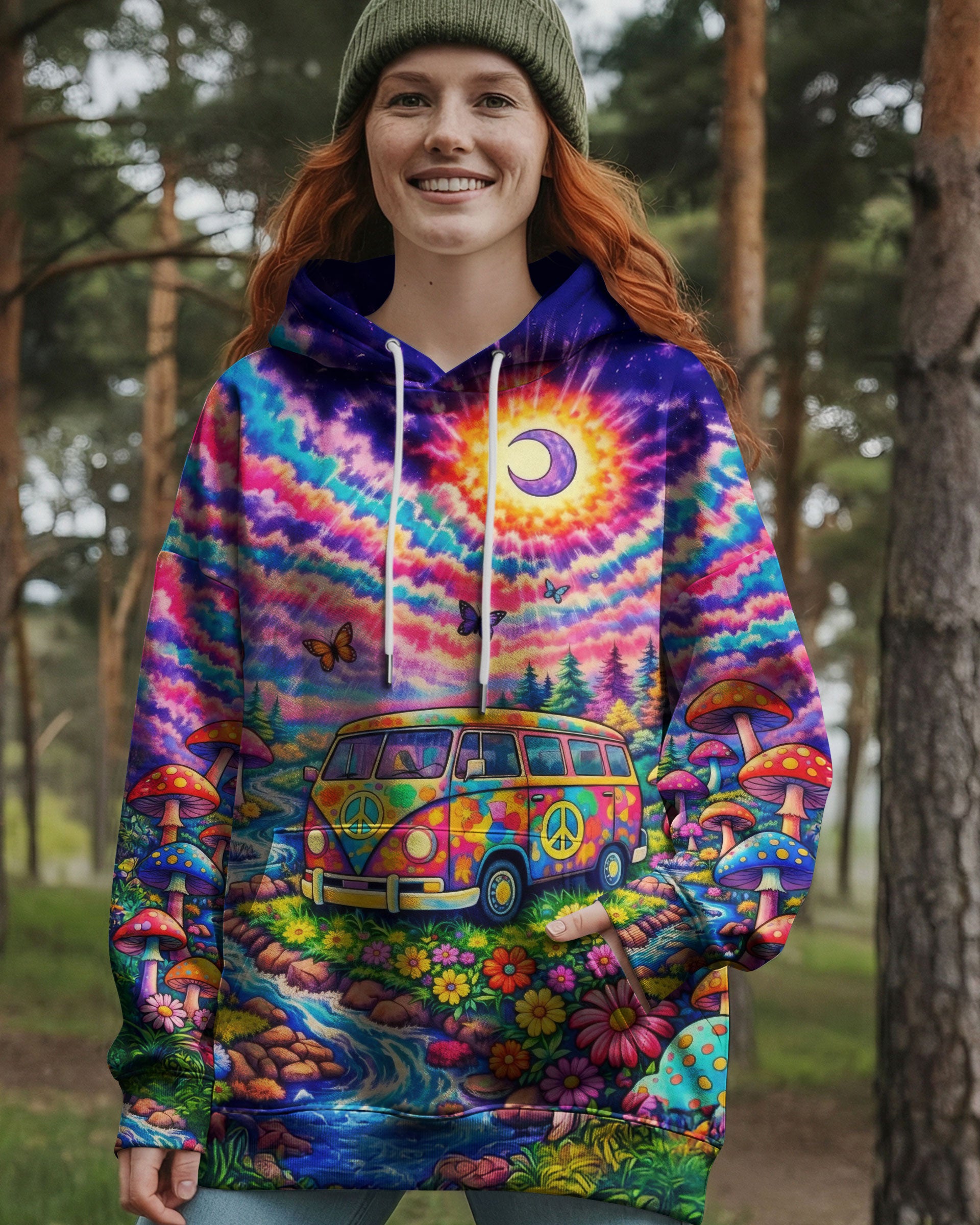HIPPIE BUS NATURE SWIRL ALL OVER PRINT - TLTW1001262