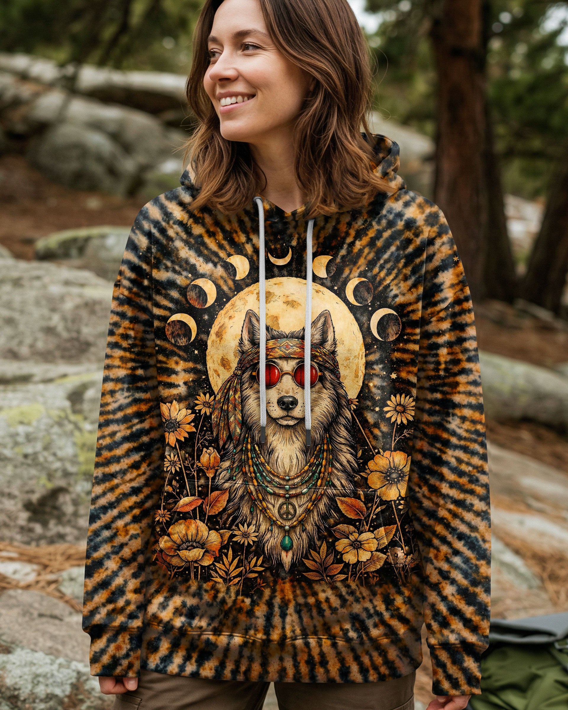 HIPPIE WOLF SWIRL ALL OVER PRINT  - TLTW1102261