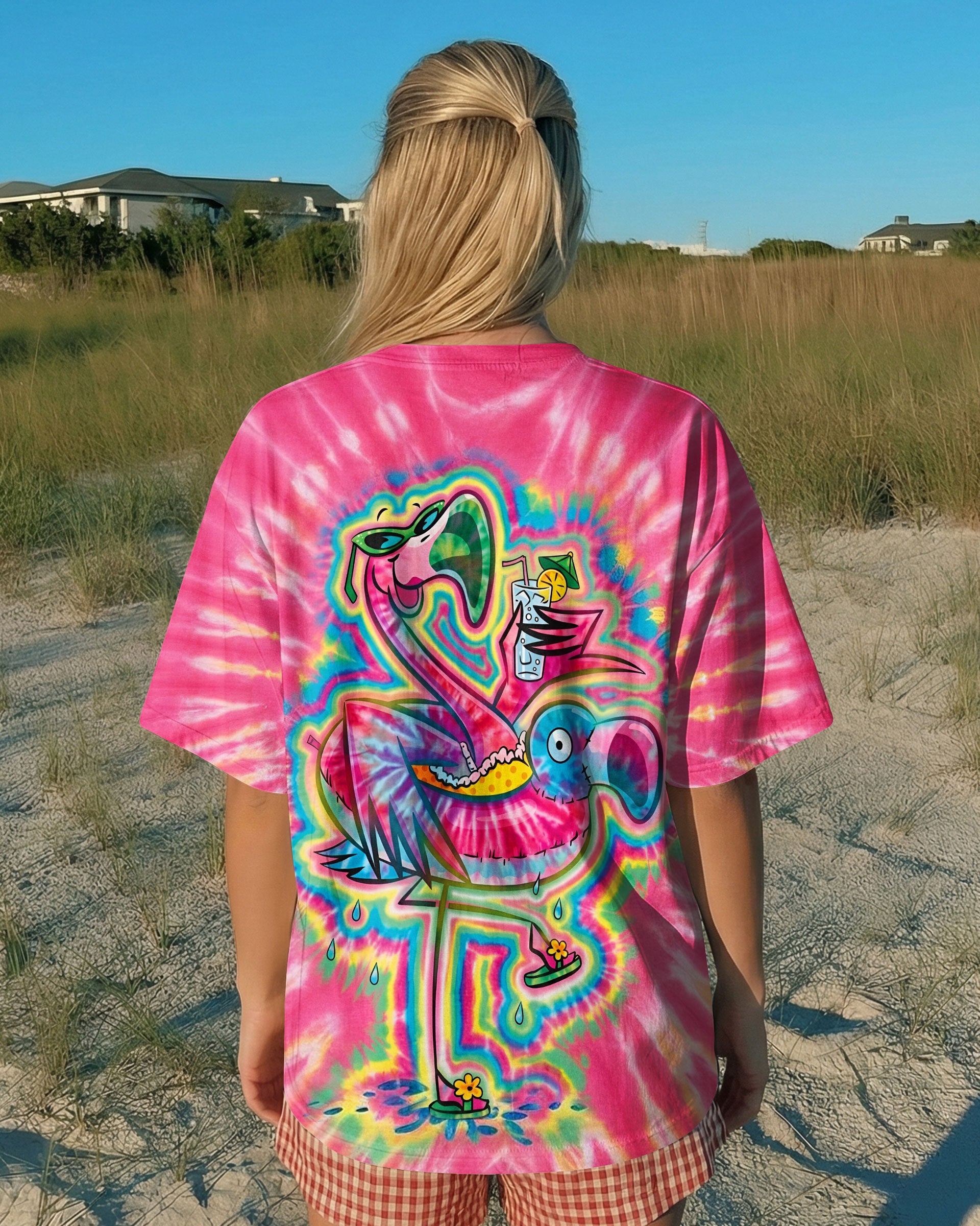 SUMMER FLAMINGO SWIRL ALL OVER PRINT - TLTW2303262