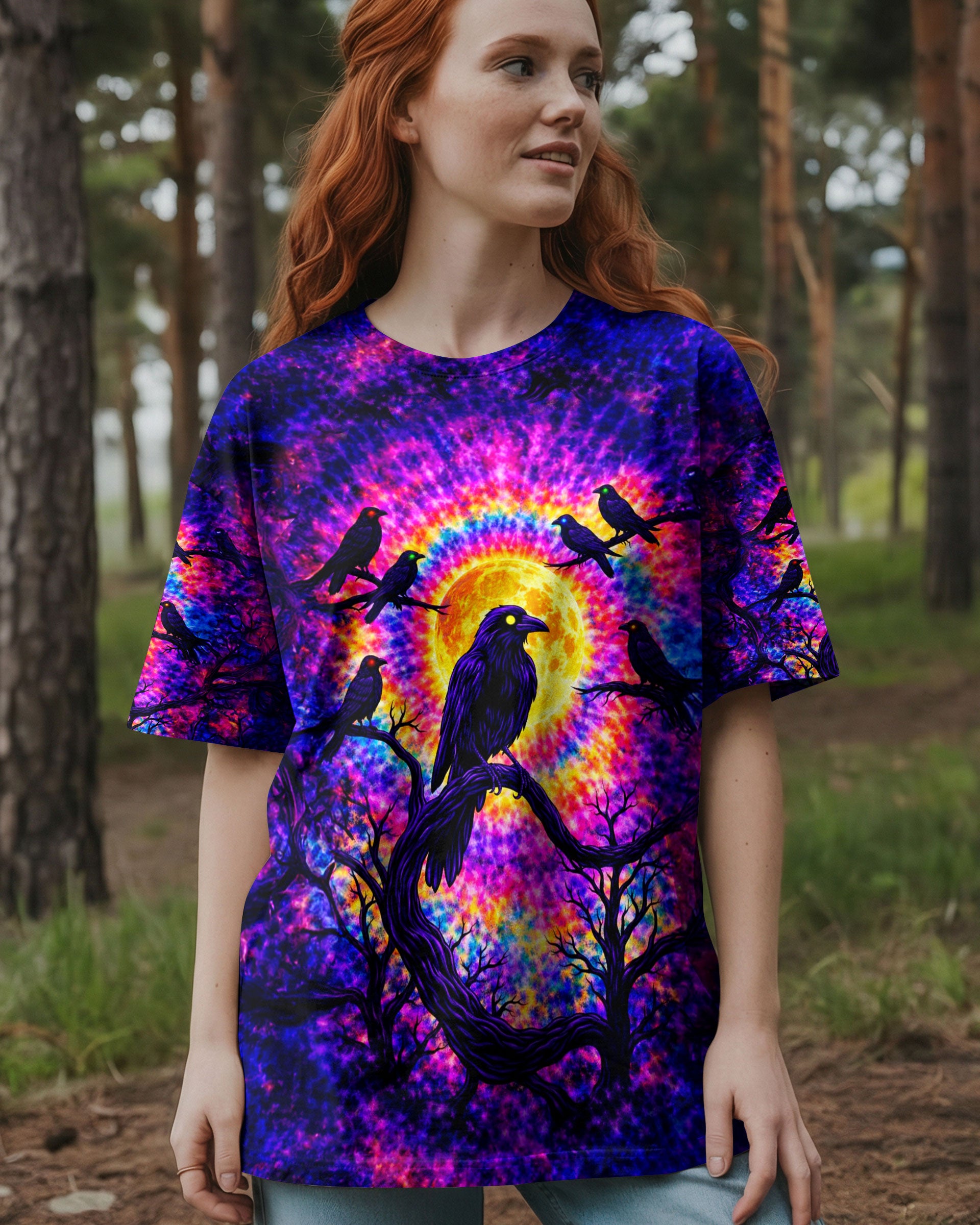 RAVEN UNDER MOON SWIRL ALL OVER PRINT  - TLTW1901263