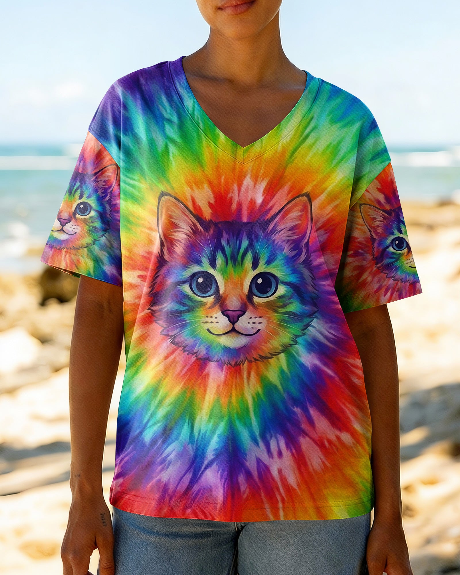 COLORFUL CAT SPIRIT ALL OVER PRINT - TYPQ2602261