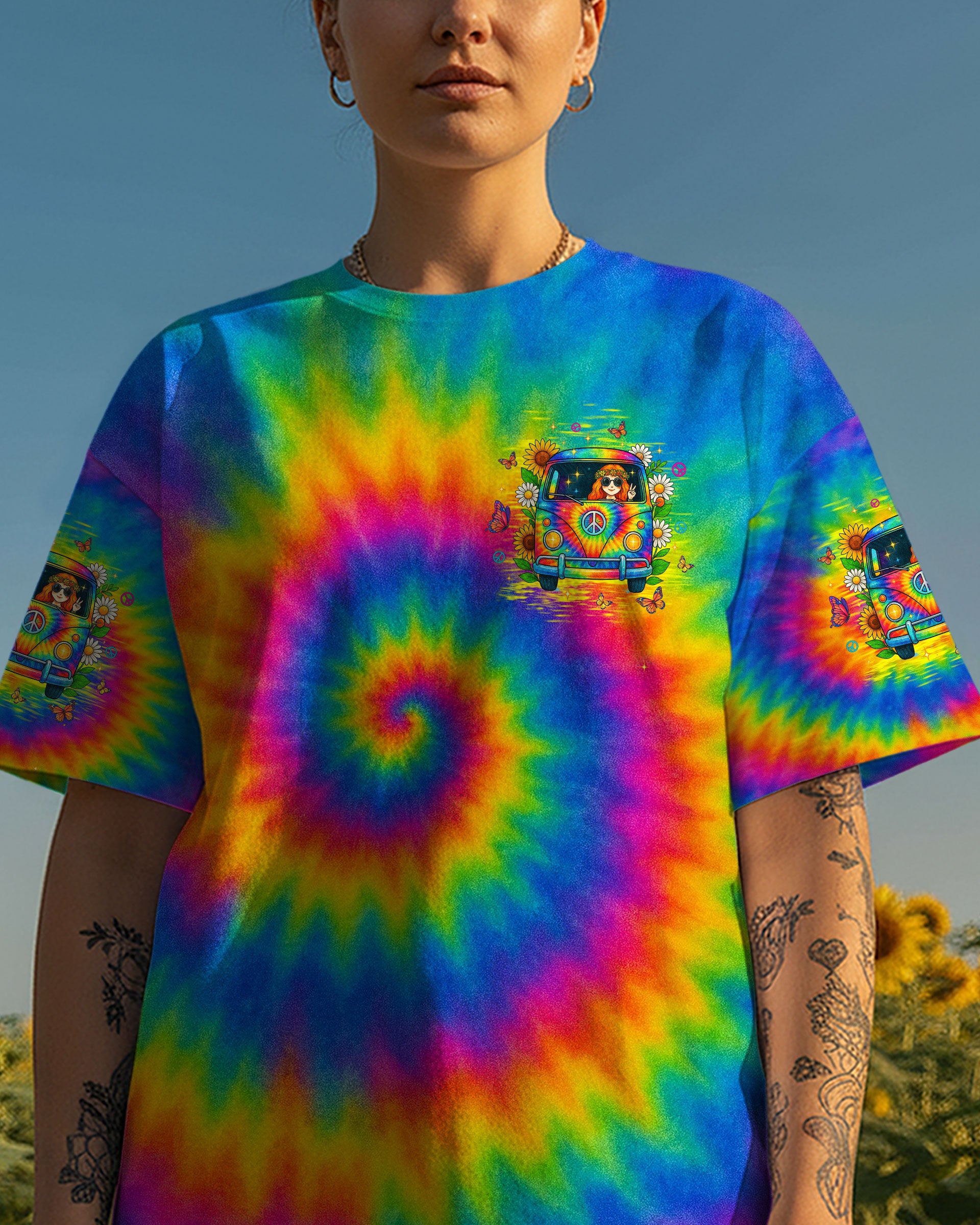 RUNNING AGAINST THE WIND BUS TIE DYE ALL OVER PRINT - TLTW2910252