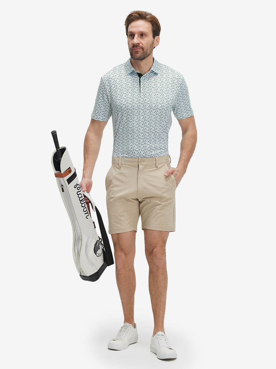 Swing in Style: 4-Way Stretch Performance Printed Golf Polo