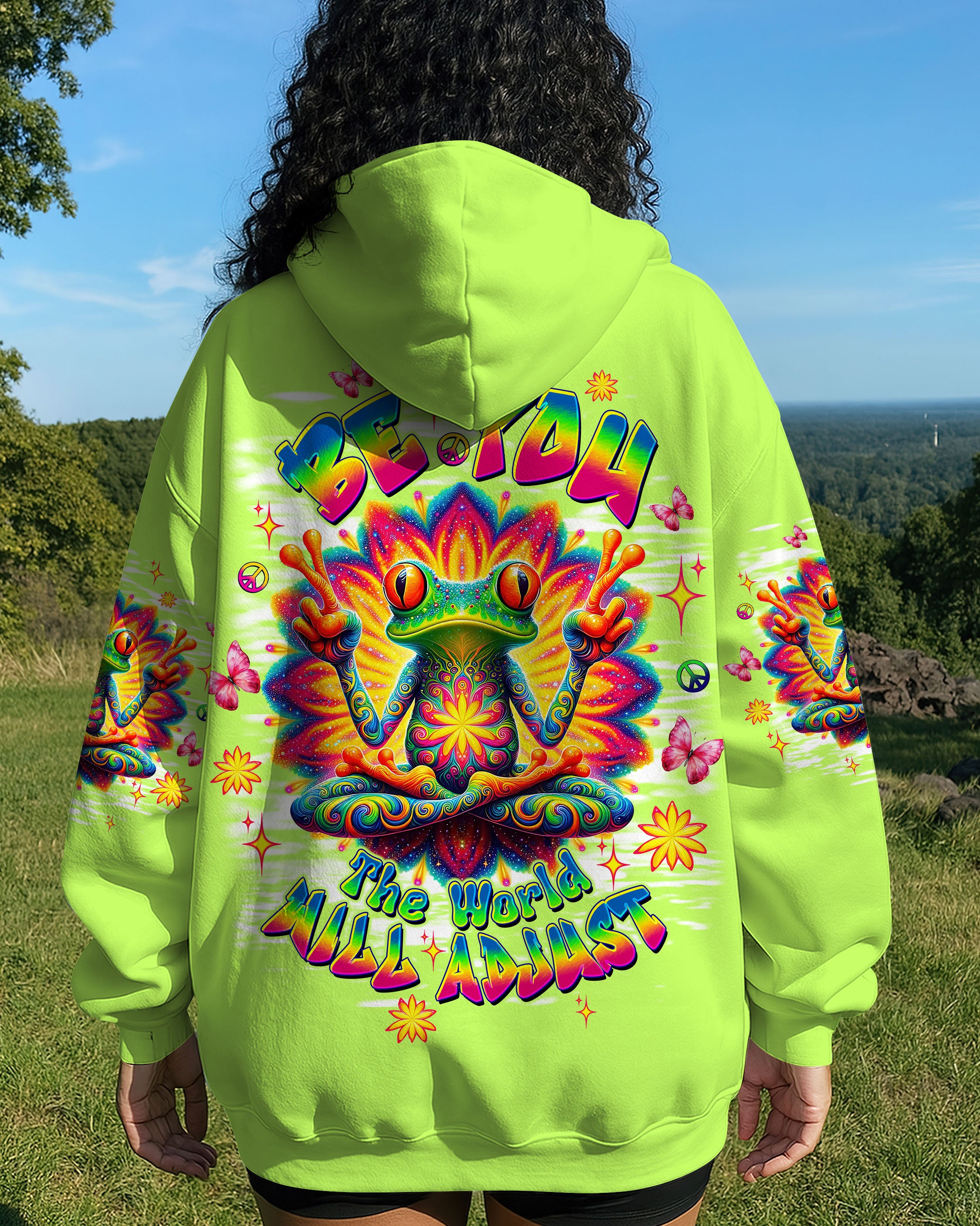 BE YOU THE WORLD WILL ADJUST FROG ALL OVER PRINT - TLTW1908253