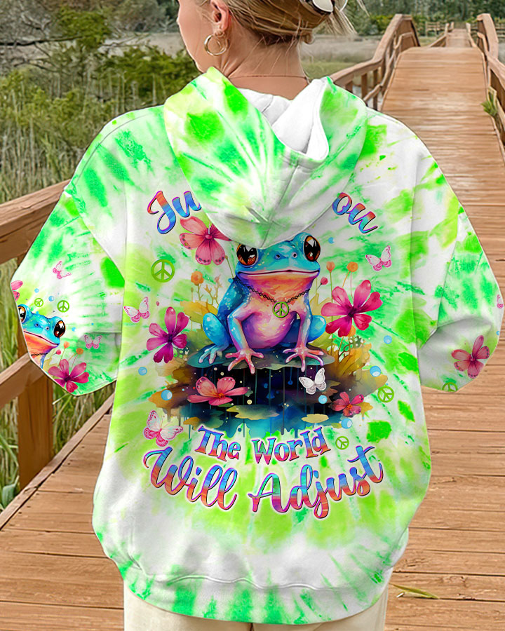 JUST BE YOU THE WORLD WILL ADJUST FROG ALL OVER PRINT - TLTW1212233
