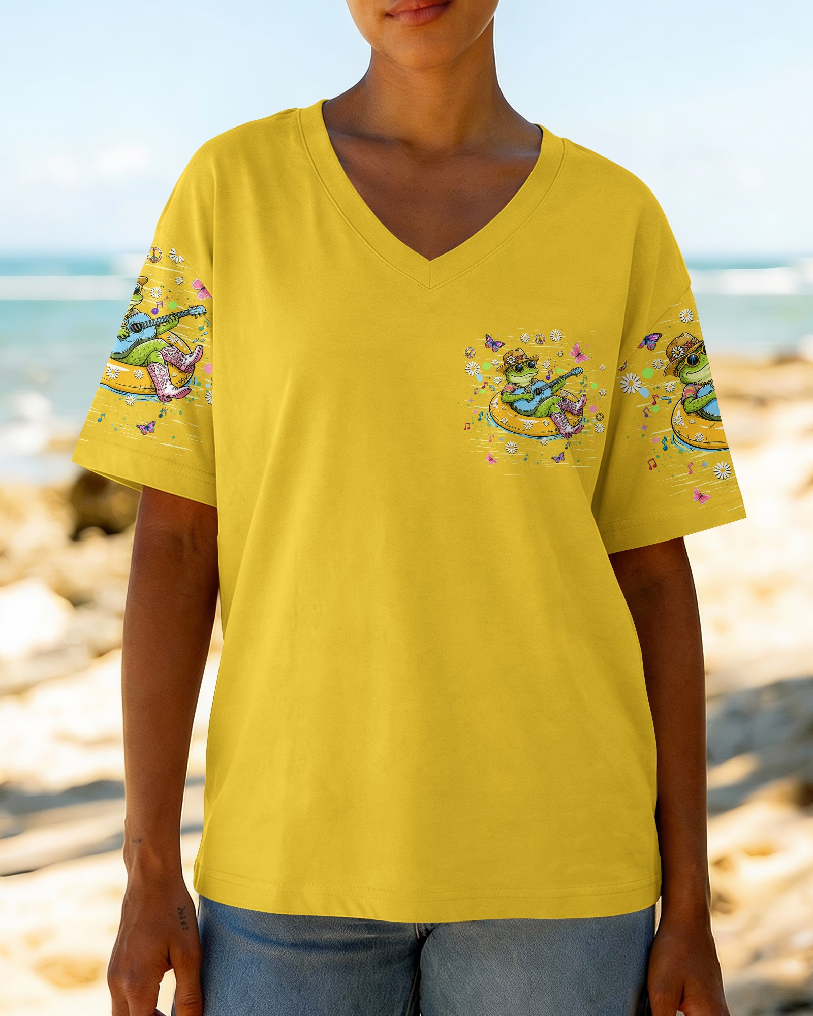 HOTTER THAN A HOOCHIE COOCHIE  FROG ALL OVER PRINT  - TLHN0505263