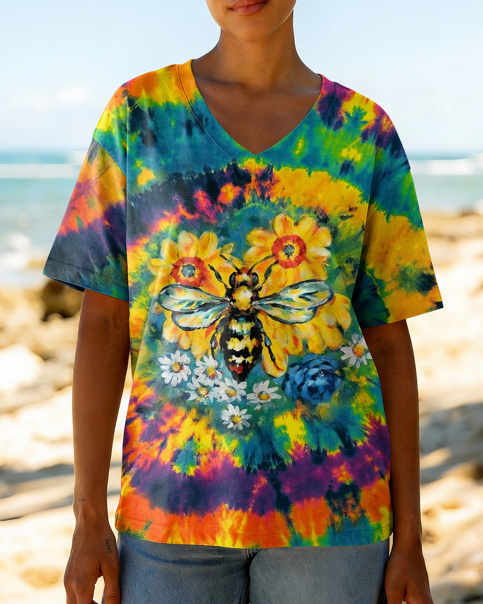 SUNFLOWER BEE WISDOM ALL OVER PRINT - RI2703261