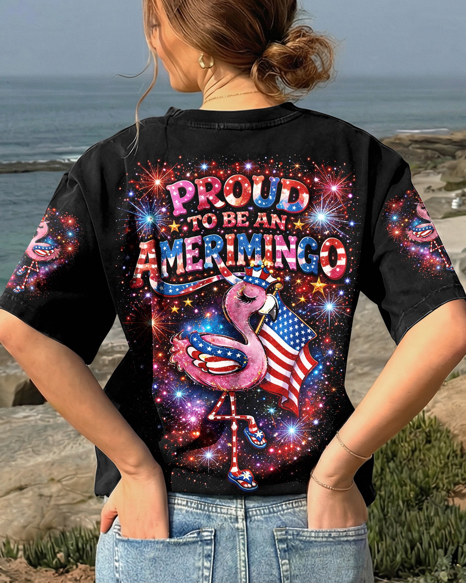 PROUD TO BE AN AMERIMINGO FLAMINGO ALL OVER PRINT - TLNO2303262