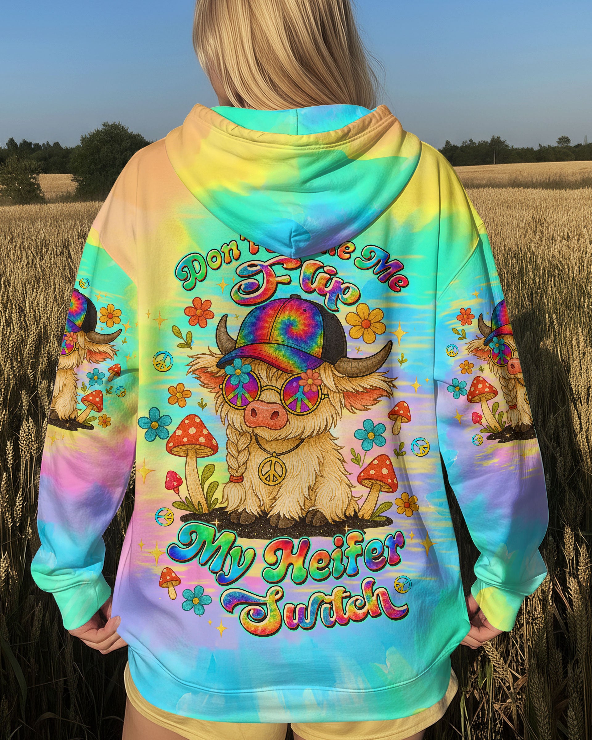 HEIFER SWITCH COW TIE DYE  ALL OVER PRINT - TLTW0411252