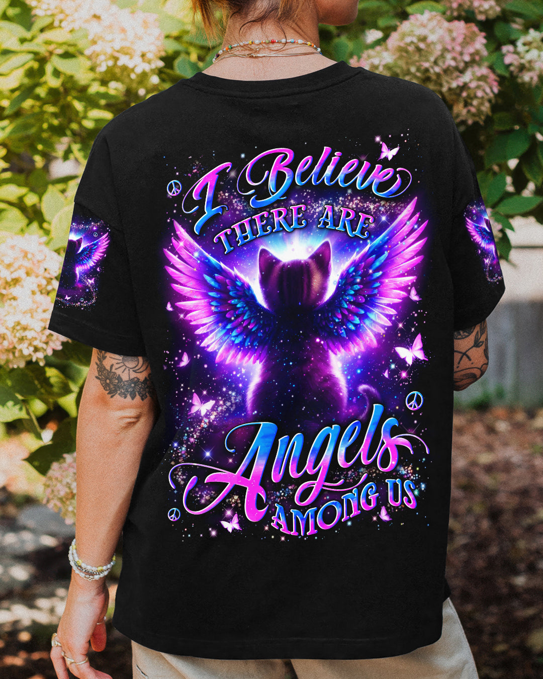 I BELIEVE THERE ARE ANGELS AMONG US CAT ALL OVER PRINT - YHLN0202261