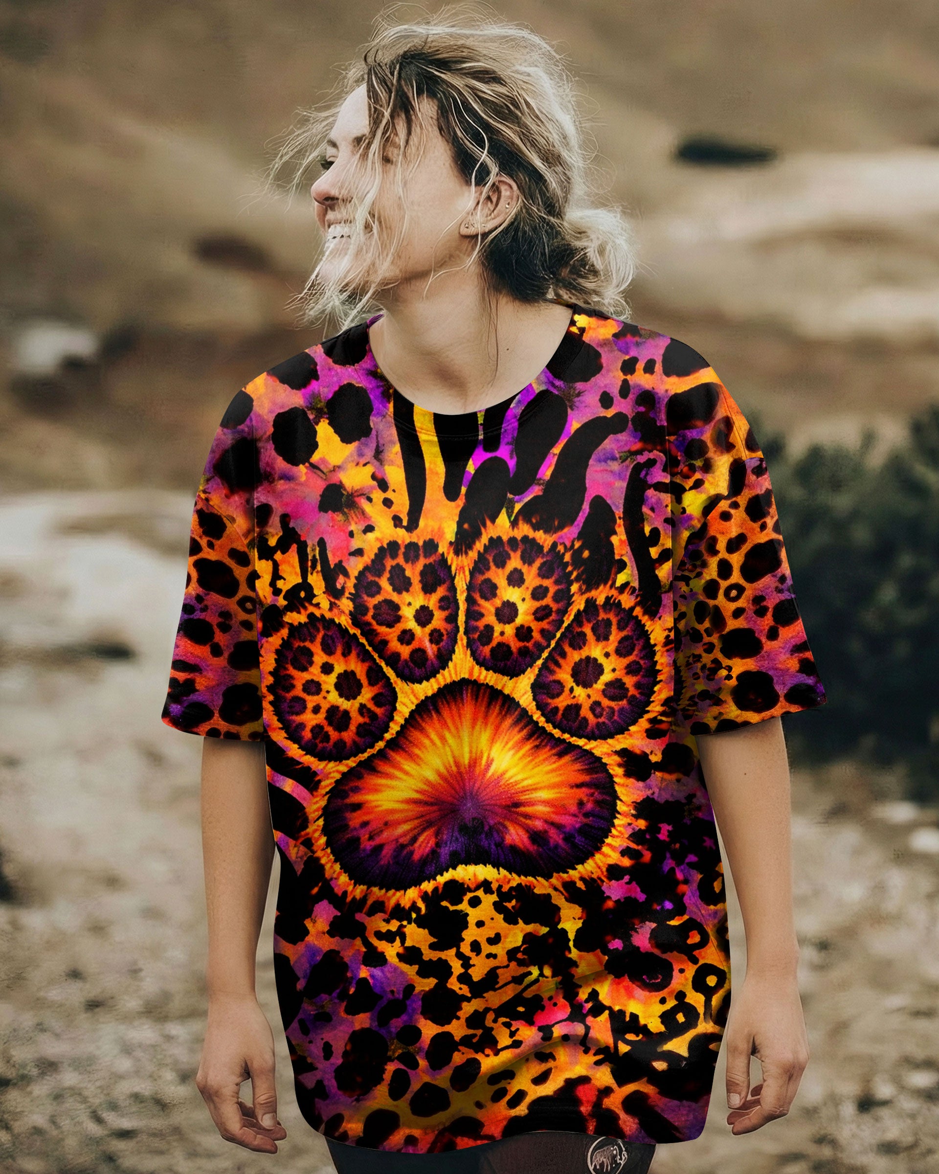 PAW PRINT LEOPARD PATTERN ALL OVER PRINT   - TLTW1603263