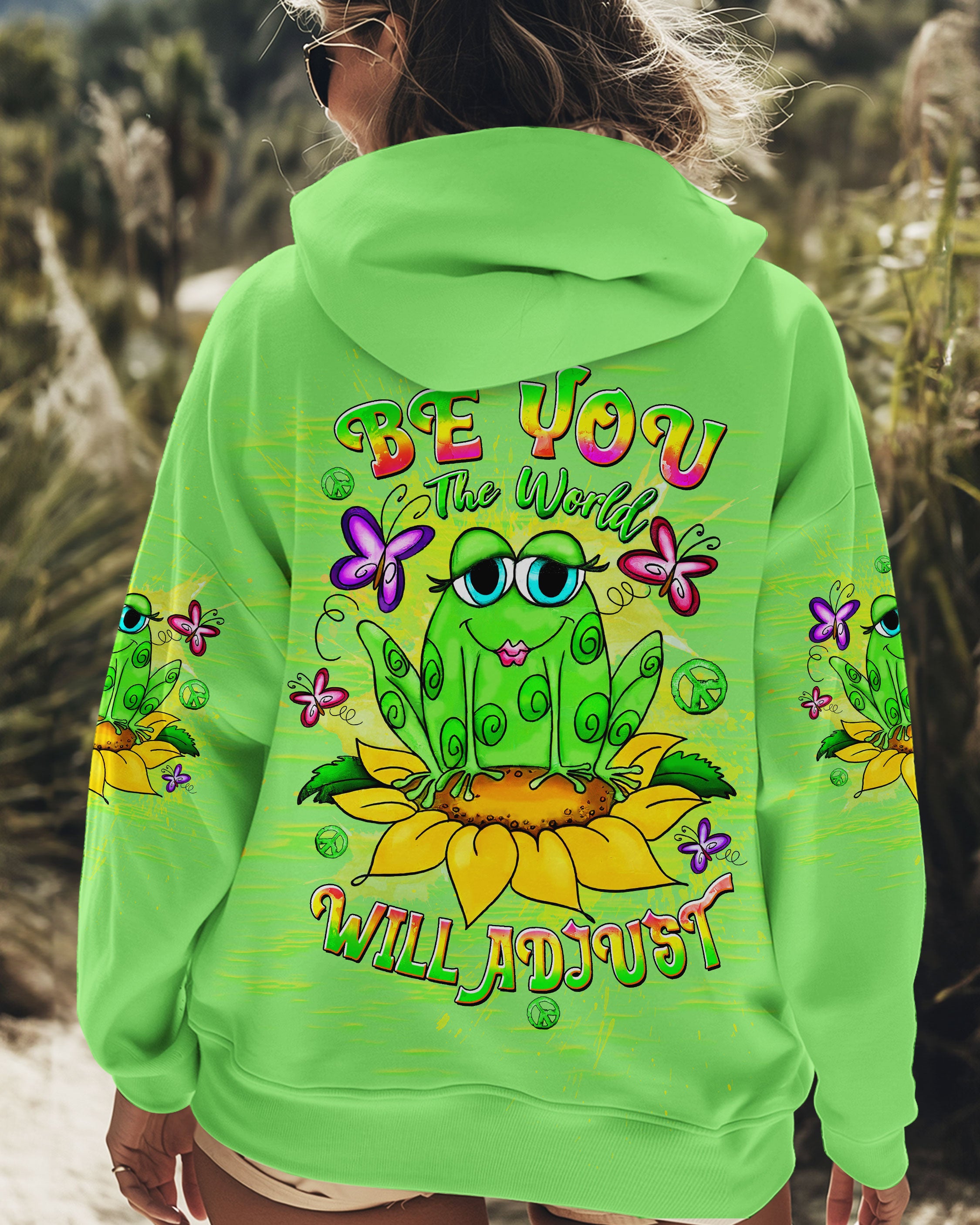 BE YOU THE WORLD WILL ADJUST FROG ALL OVER PRINT  - TLTW0212244
