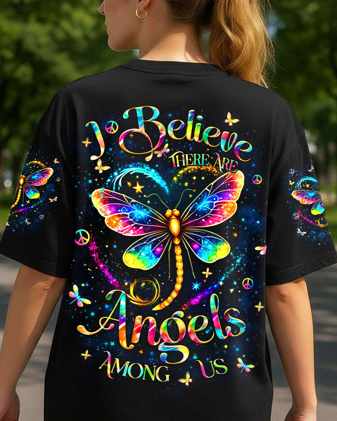 I BELIEVE THERE ARE ANGELS AMONG US DRAGONFLY ALL OVER PRINT - YHHN2611253