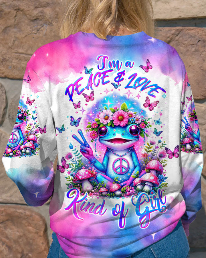 PEACE AND LOVE KIND OF GIRL FROG ALL OVER PRINT - TLTW2301243