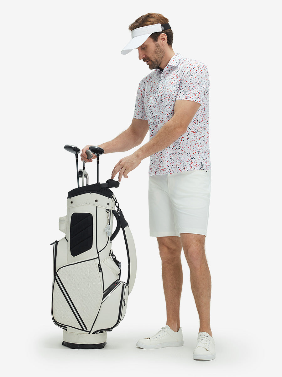 Swing in Style: 4-Way Stretch Performance Printed Golf Polo