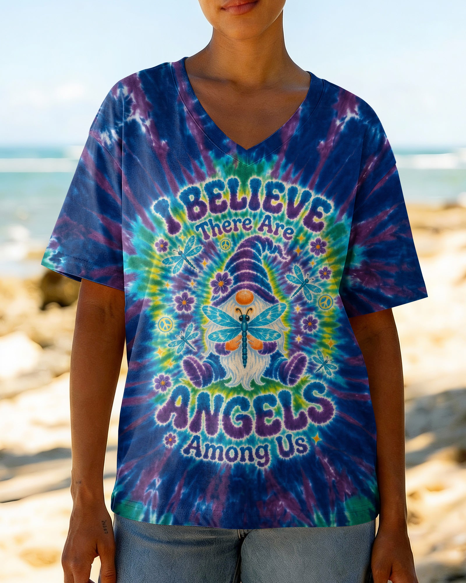 I BELIEVE ANGELS AMONG US GNOME ALL OVER PRINT - RI2107262