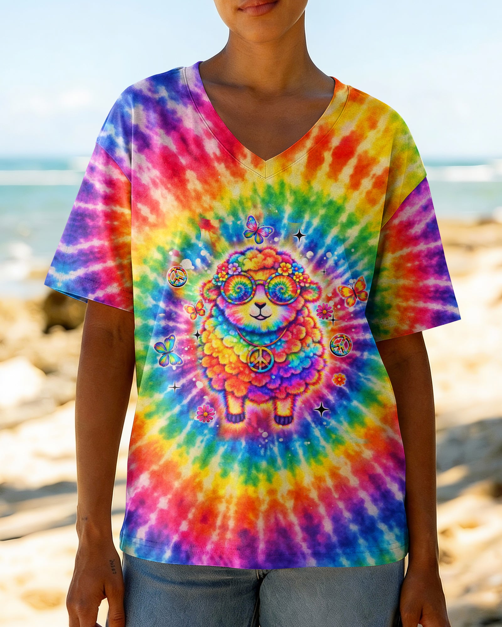 I'M NOT THE BLACK SHEEP COLORFUL SWIRL ALL OVER PRINT  - TLHN2703263