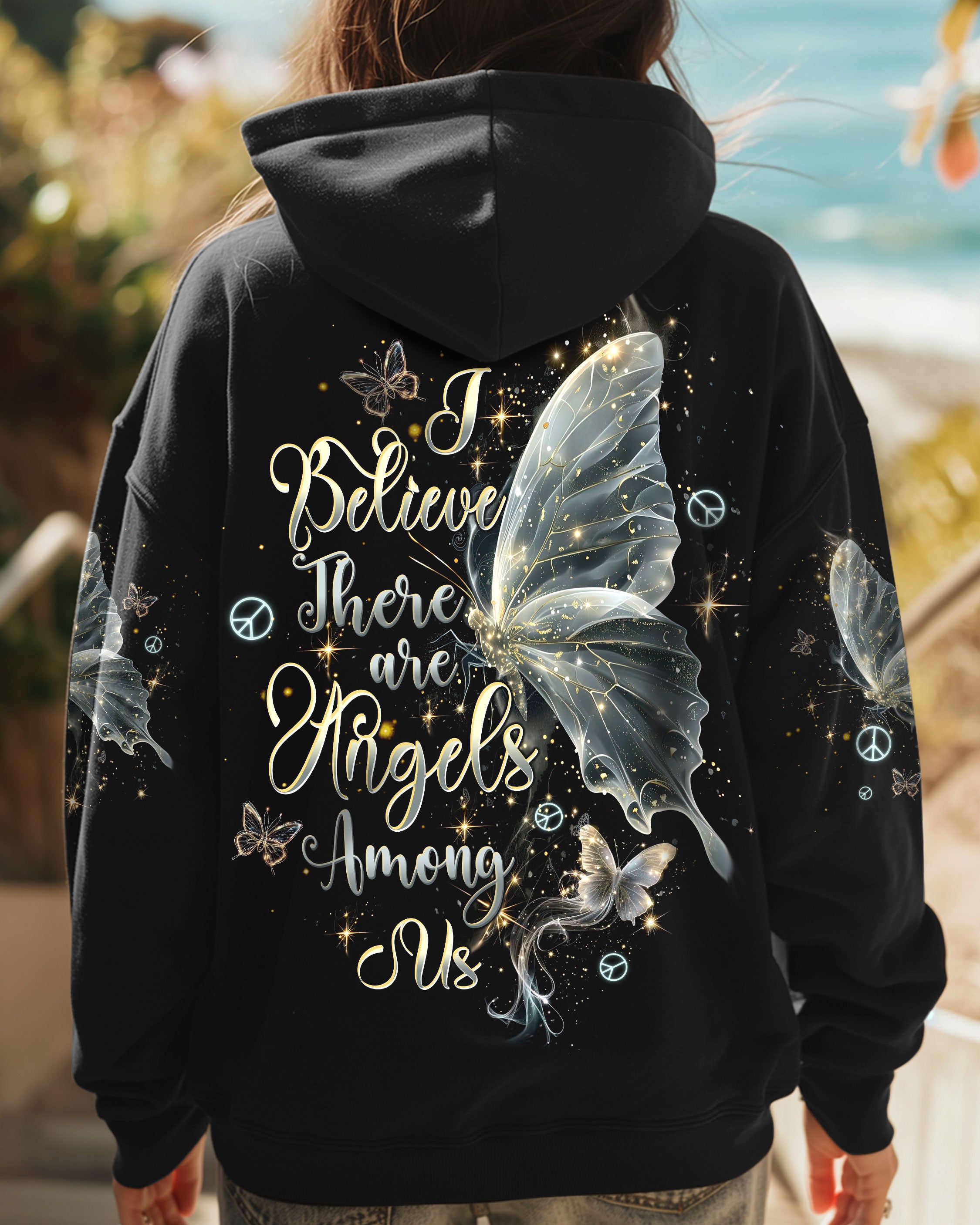 I BELIEVE THERE ARE ANGELS AMONG US BUTTERFLY ALL OVER PRINT - TLTW1712245