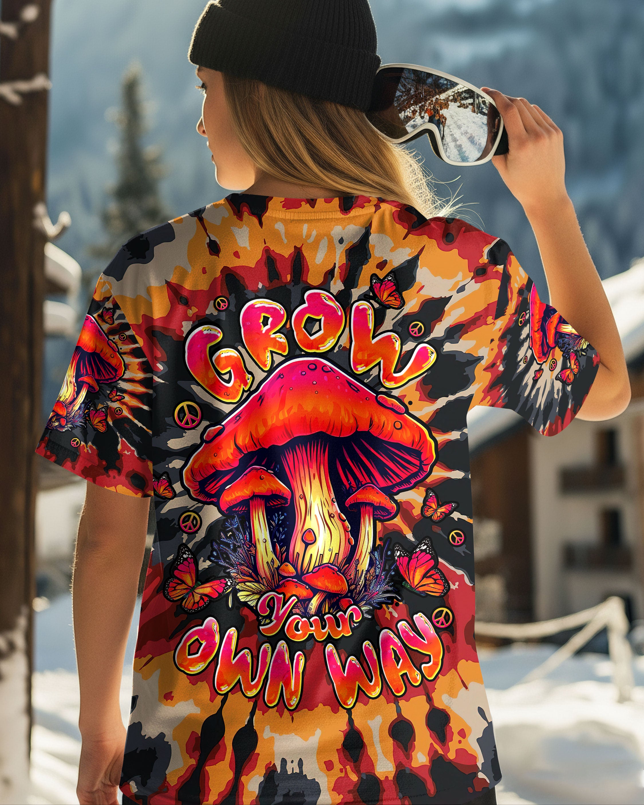 GROW YOUR OWN WAY MUSHROOM TIE DYE ALL OVER PRINT - TLTW2210253