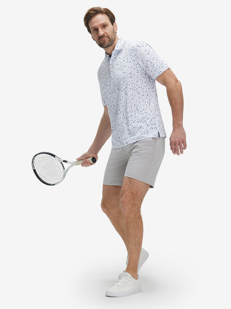 Swing in Style: 4-Way Stretch Performance Printed Golf Polo