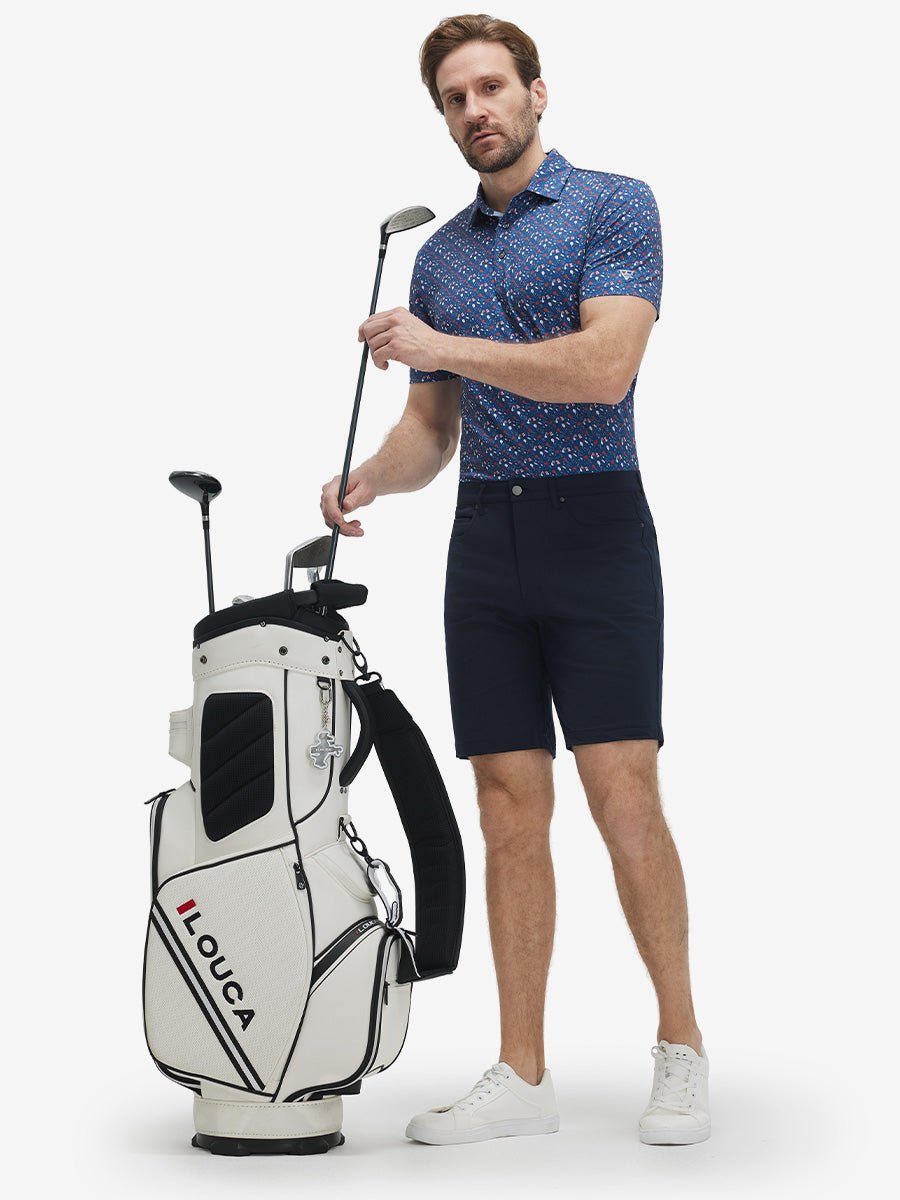 Swing in Style: 4-Way Stretch Performance Printed Golf Polo