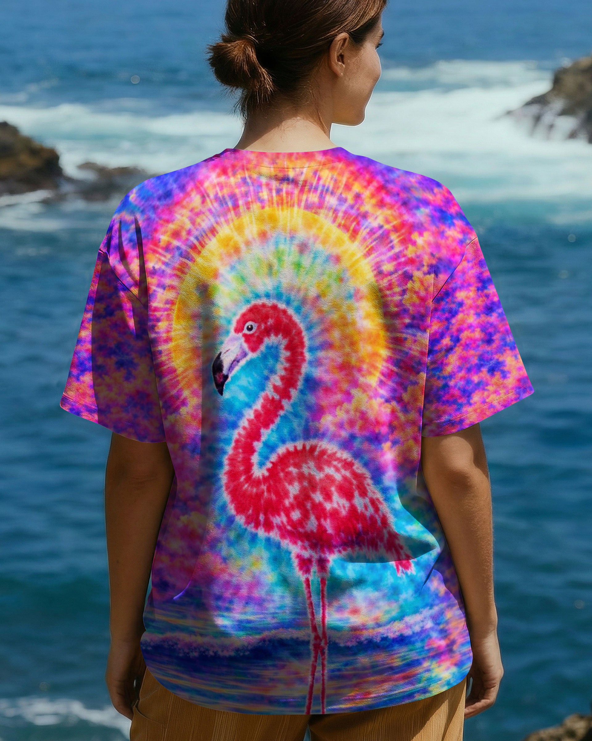 FLAMINGO SUNSET  SWIRL ALL OVER PRINT - TLTW2701262