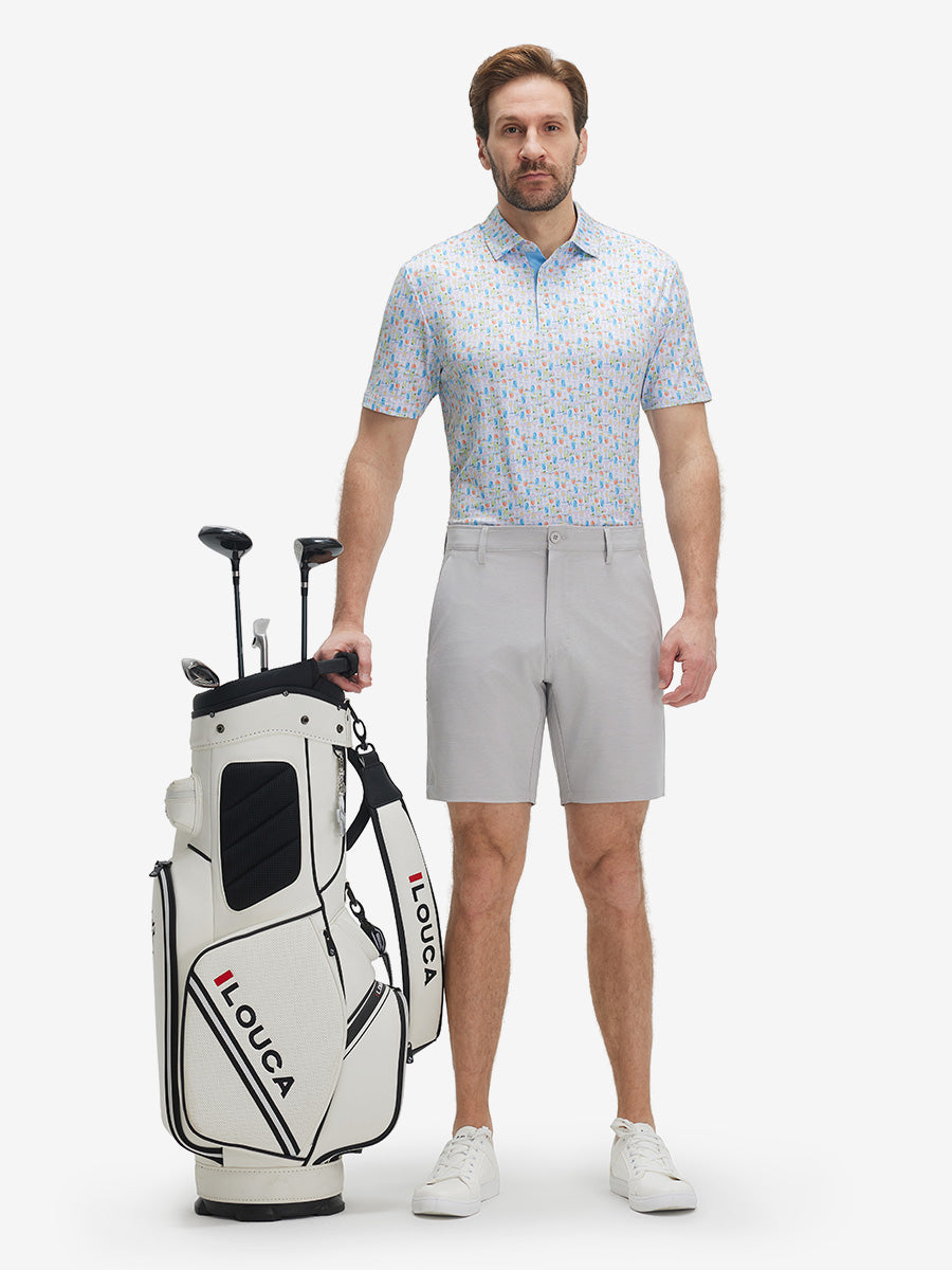 Swing in Style: 4-Way Stretch Performance Printed Golf Polo