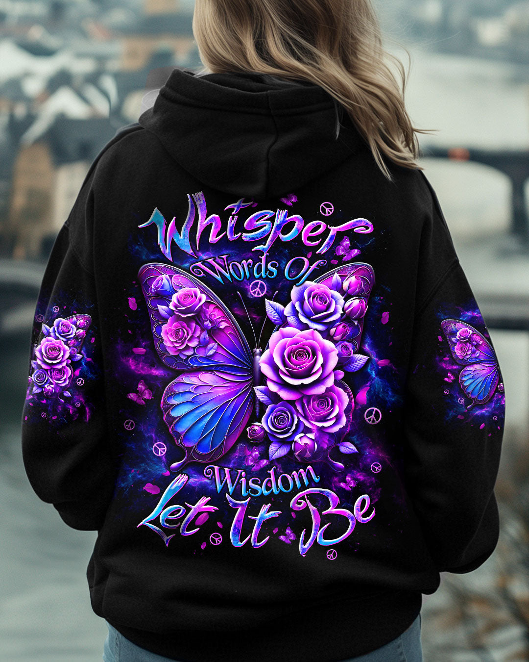 WHISPER WORDS OF WISDOM LET IT BE FLOWER BUTTERFLY ALL OVER PRINT  - TLTW0711244