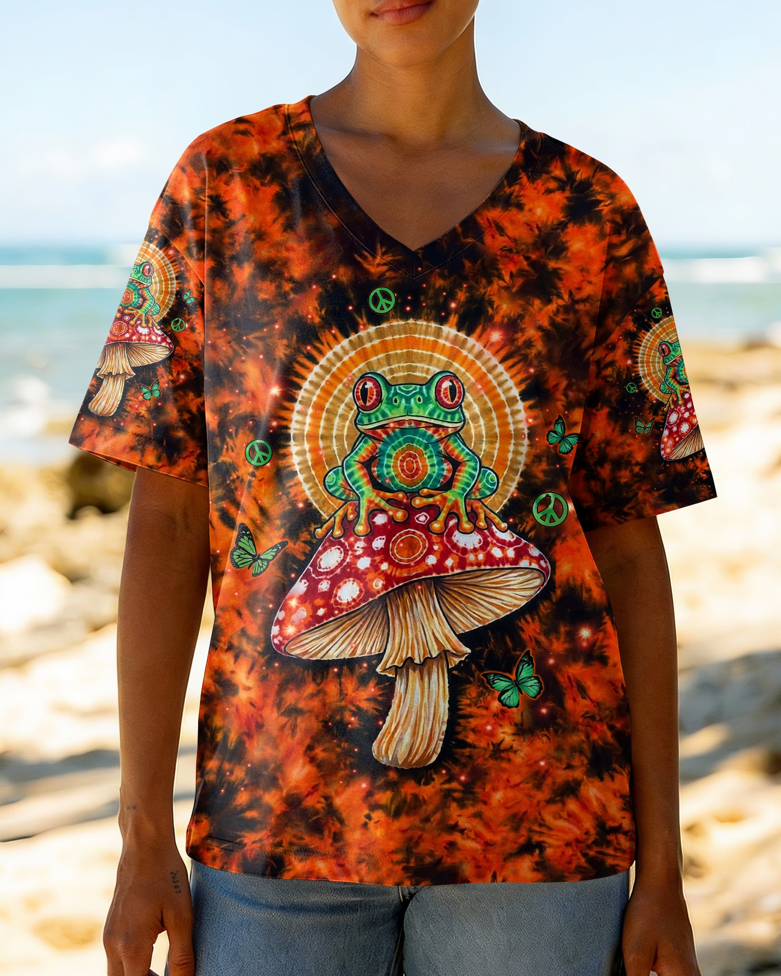 JUST BREATHE FROG SWIRL ALL OVER PRINT  - TLHN2404261