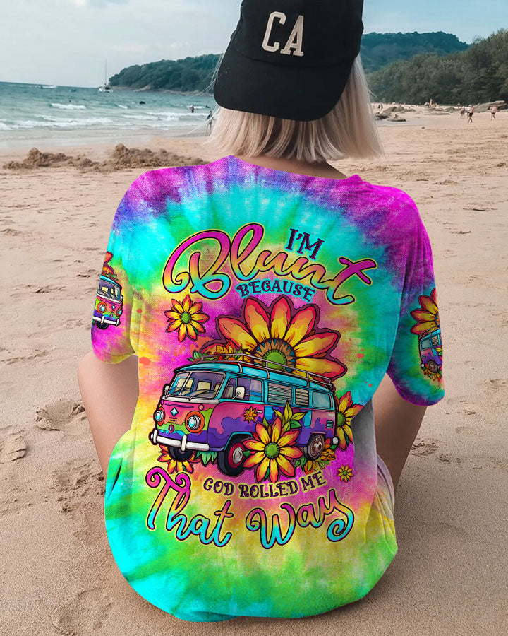 I'M BLUNT BECAUSE GOD ROLLED ME TIE DYE ALL OVER PRINT - TLTW2606233