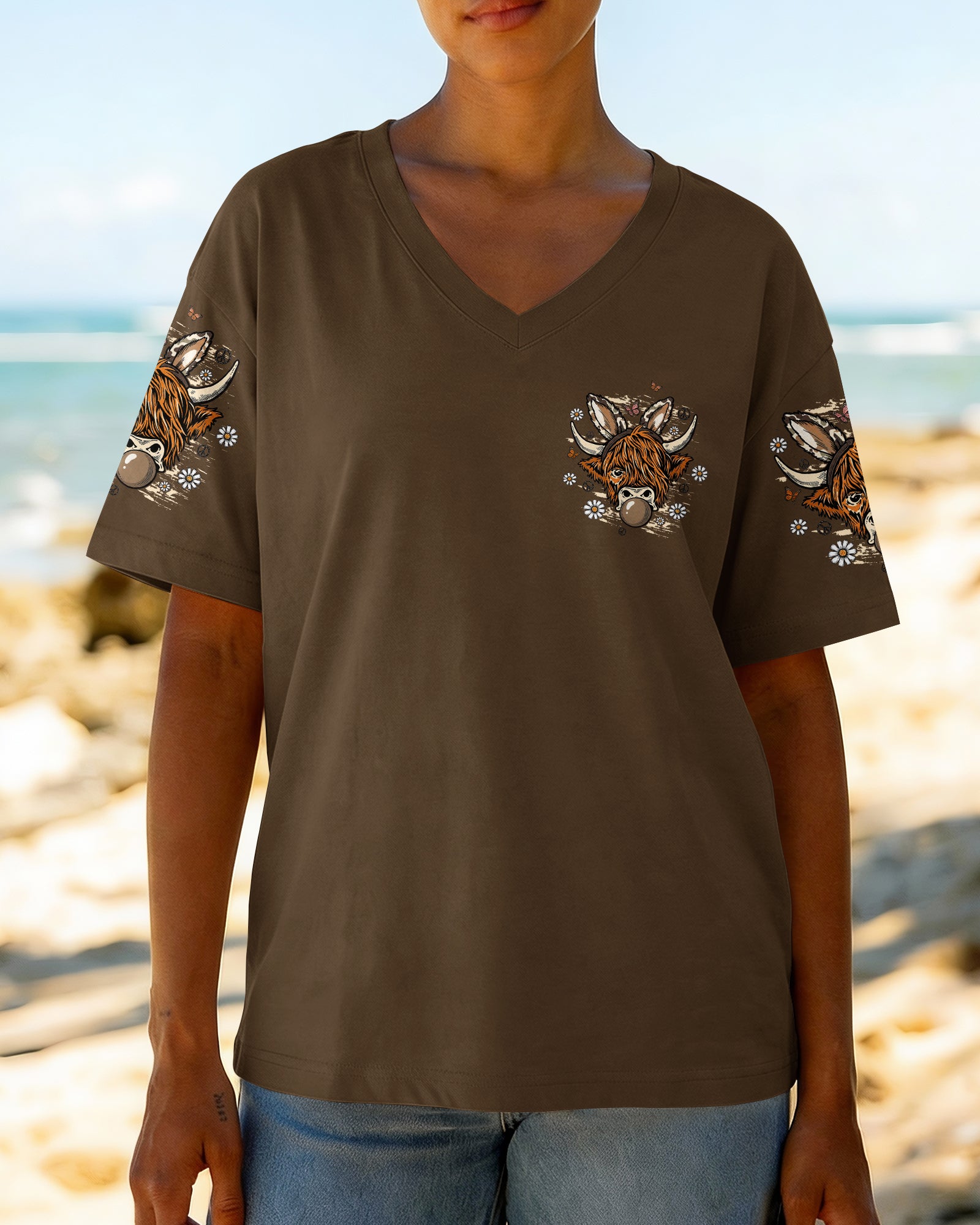 LITTLE COUNTRY LOTTA ATTITUDE COW ALL OVER PRINT  - TLTW1106262