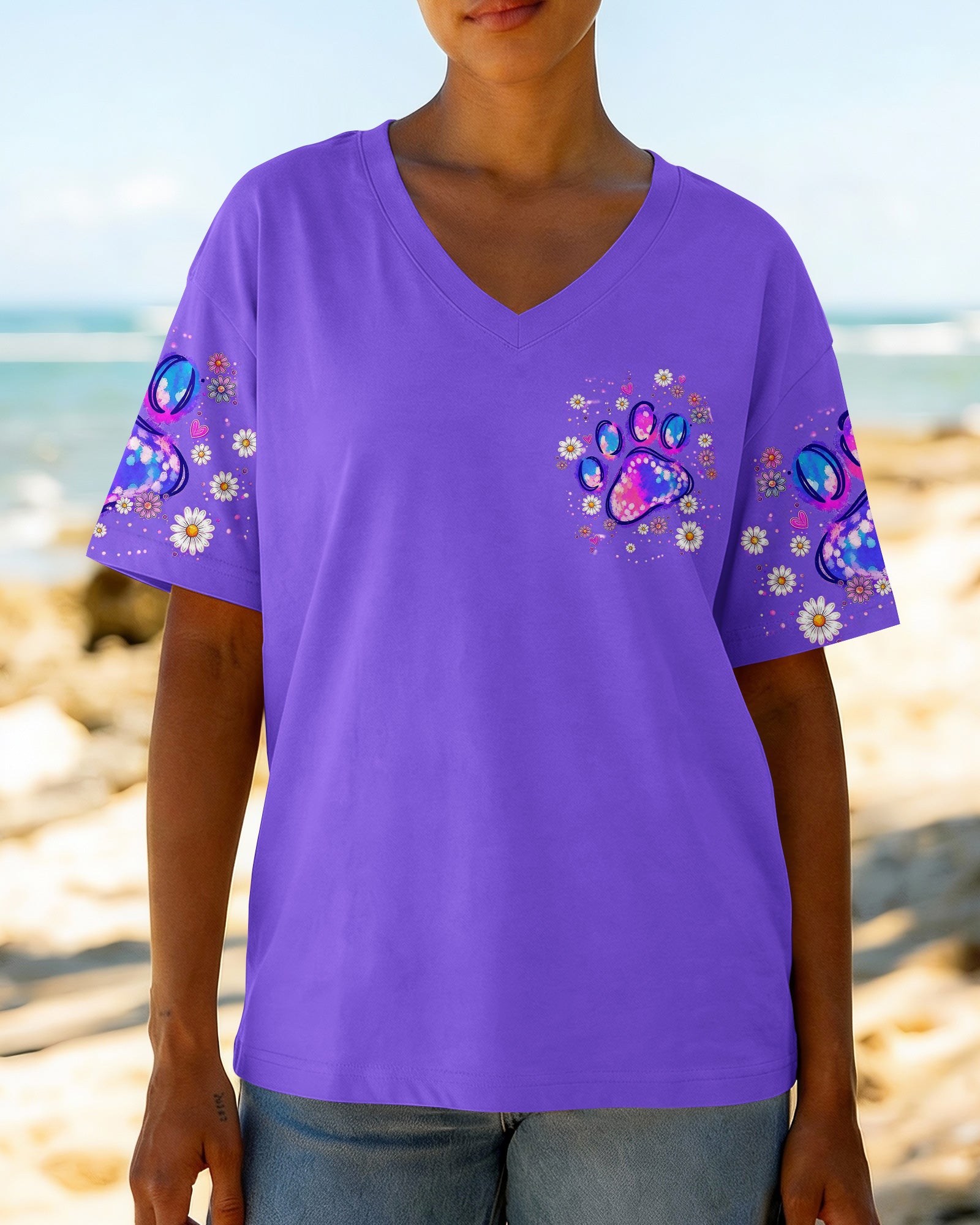 JUST A GIRL WHO LOVES HER DOG PAW ALL OVER PRINT  - TLNT0405264