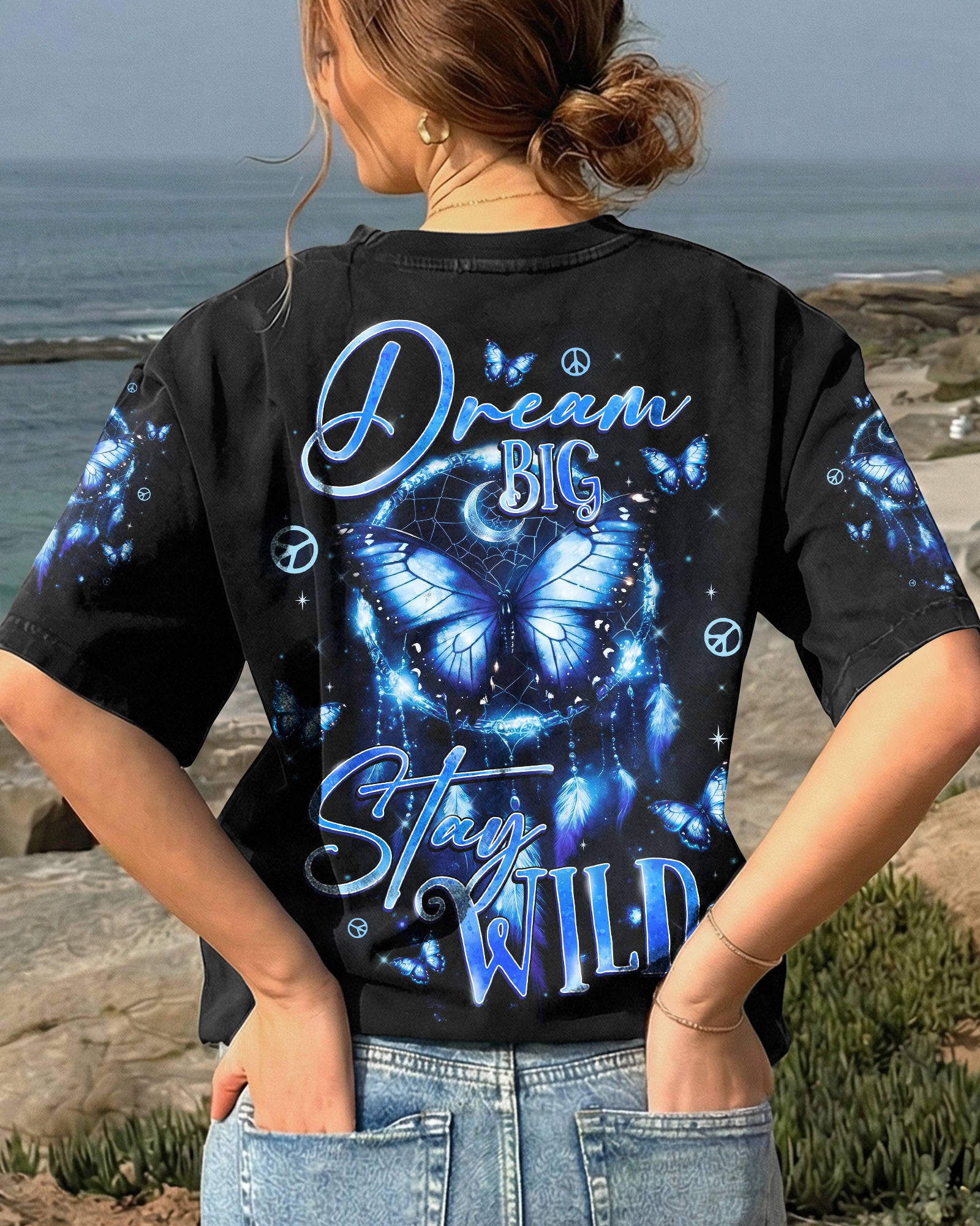 DREAM BIG STAY WILD BUTTERFLY ALL OVER PRINT  - TYTD0602251