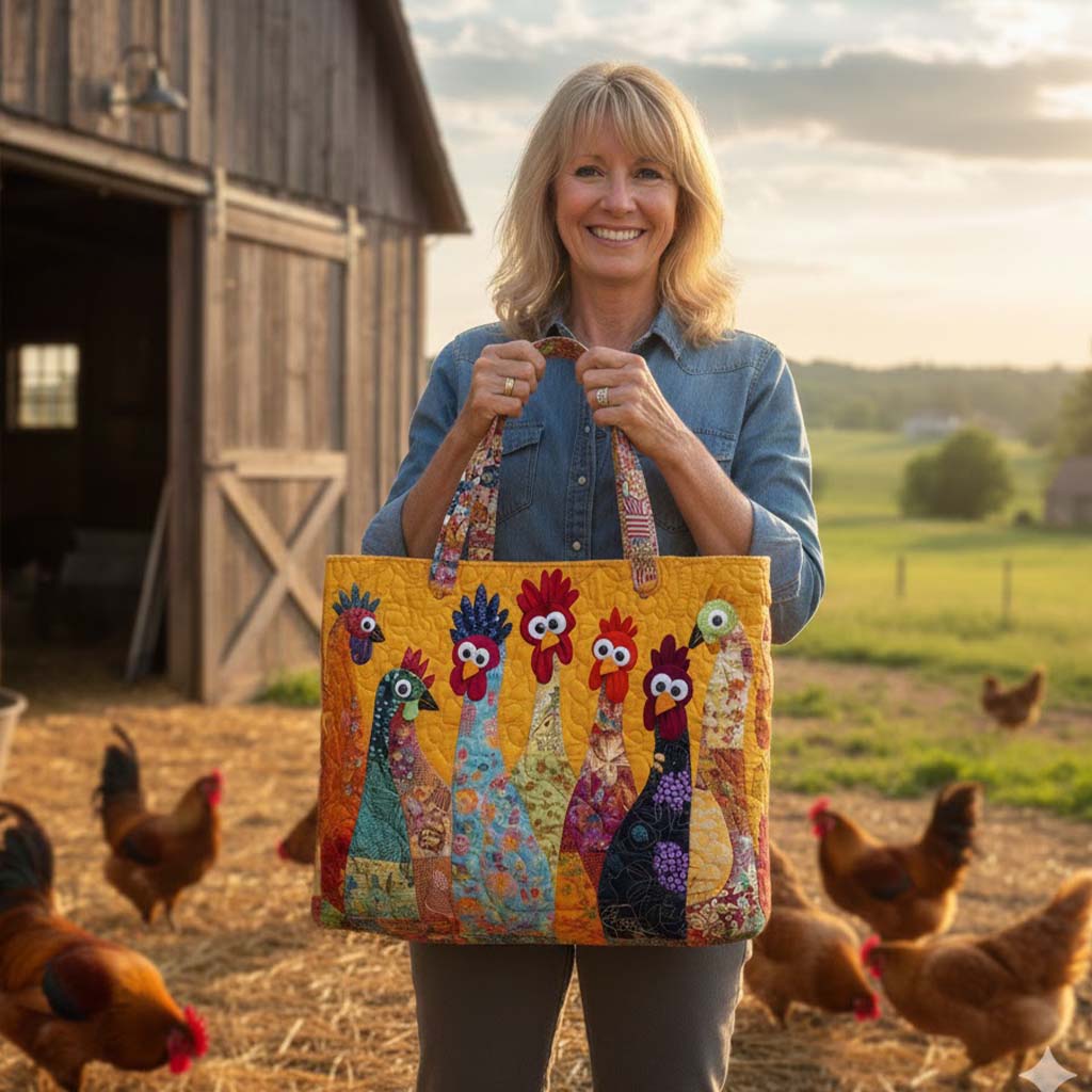 Funky Chicken QuiltedTote Bag GFTOHD7929