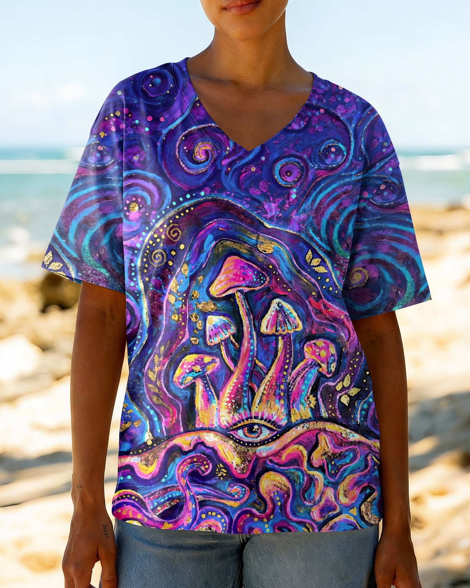 EAT MUSHROOMS SEE THE UNIVERSE SWIRL ALL OVER PRINT - RI3003262