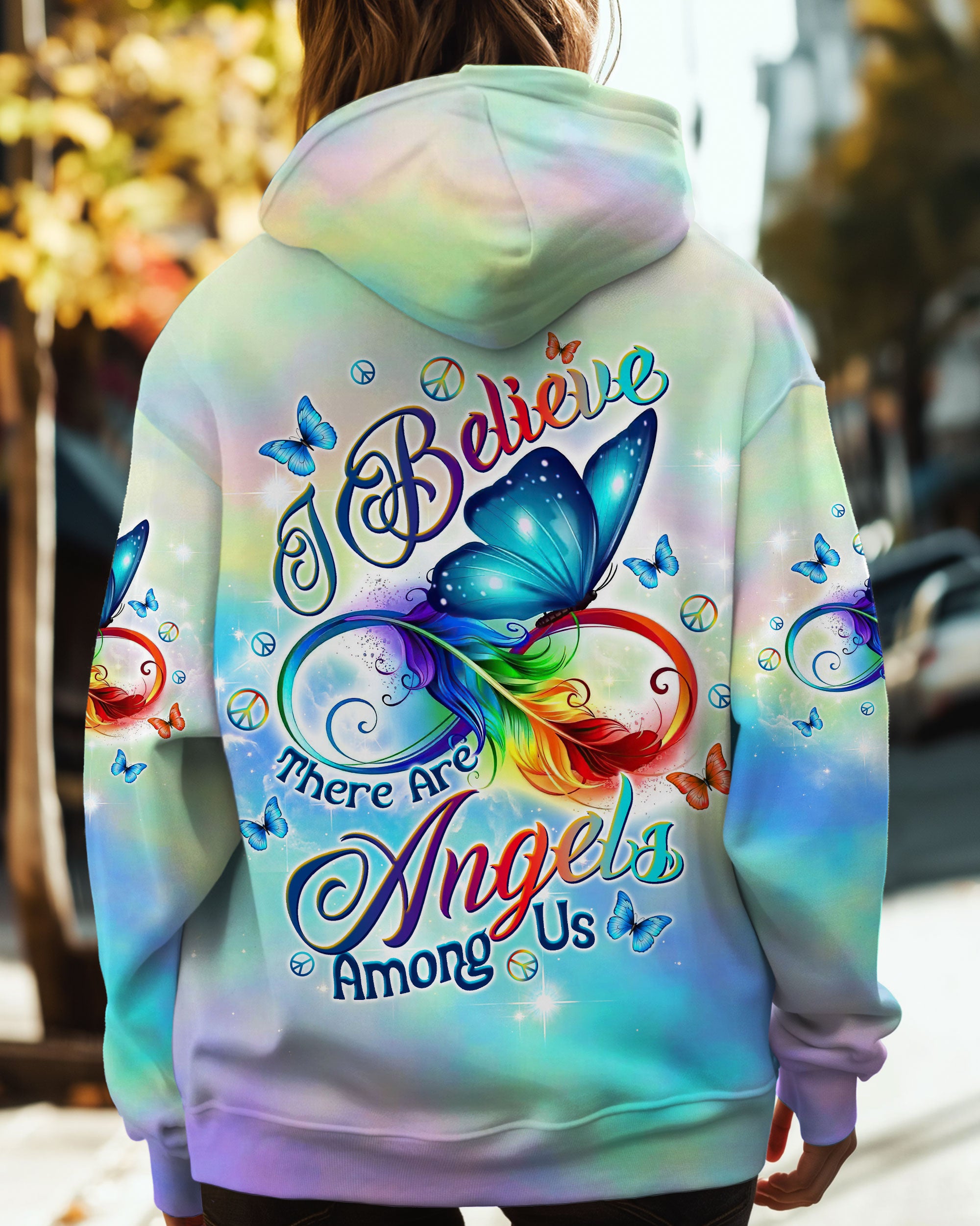 I BELIEVE THERE ARE ANGELS AMONG US BUTTERFLY ALL OVER PRINT - TLTW2811244