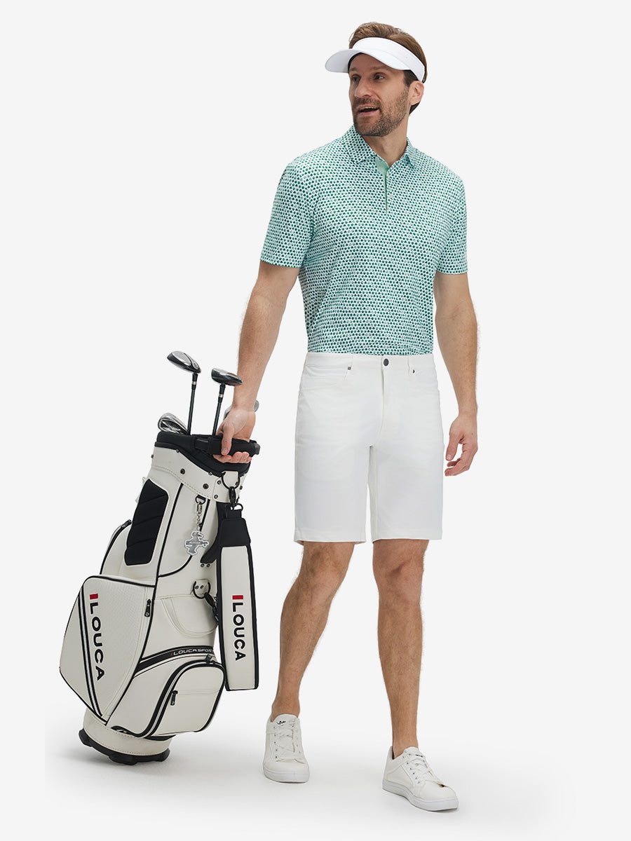Swing in Style: 4-Way Stretch Performance Printed Golf Polo