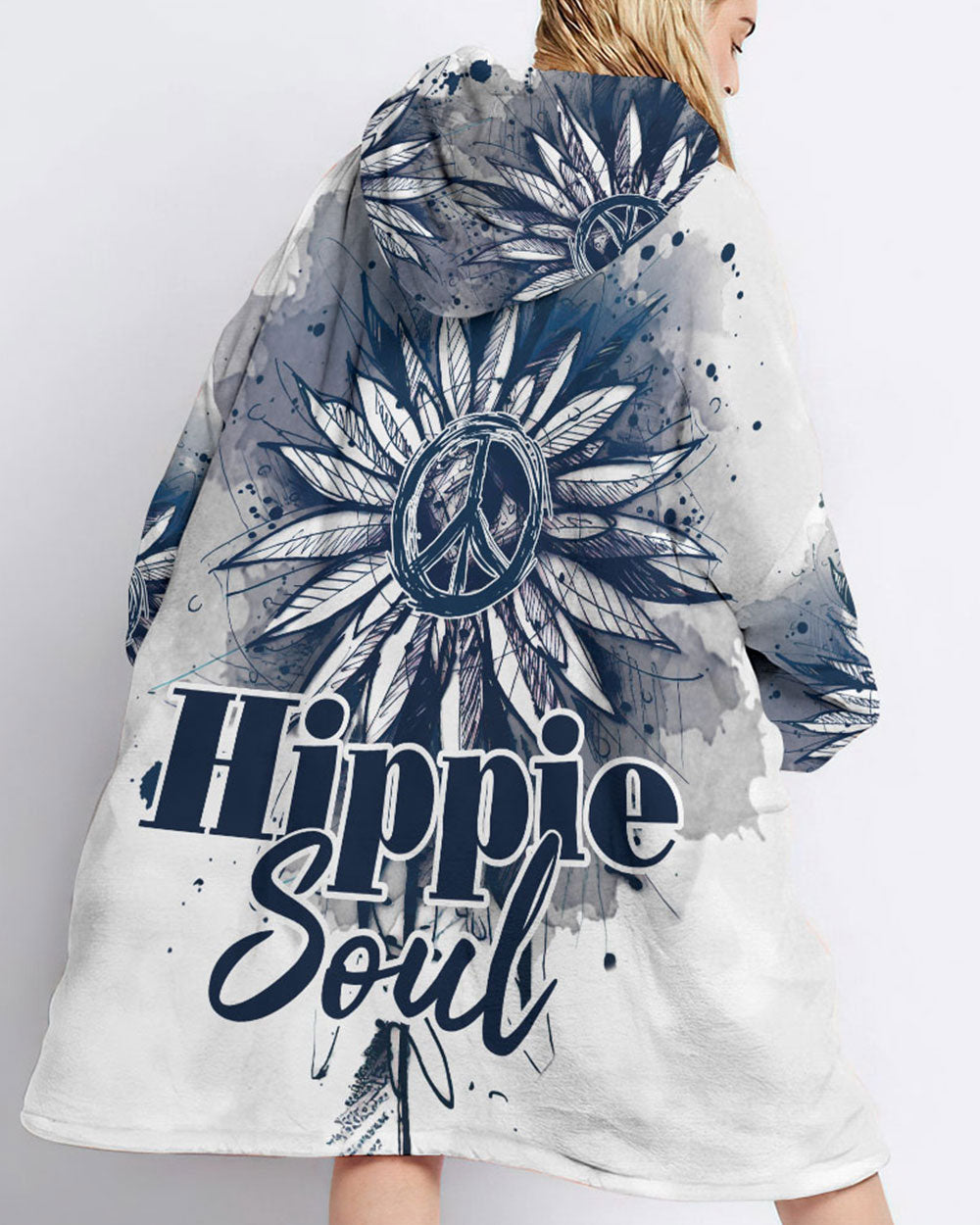 HIPPIE SOUL SUNFLOWER SHERPA BLANKET HOODIE - TY2302233
