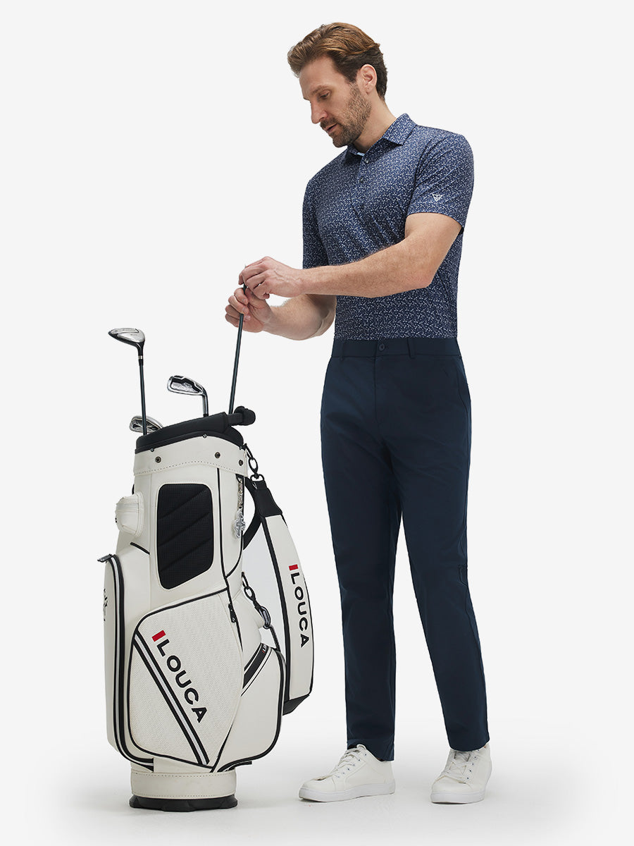 Swing in Style: 4-Way Stretch Performance Printed Golf Polo
