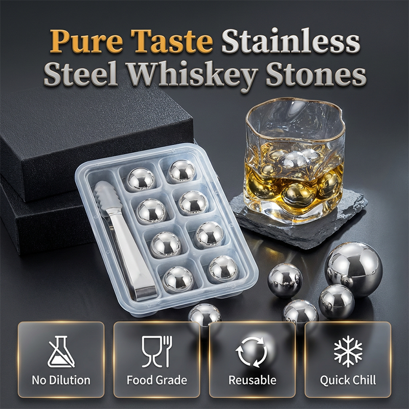 🔥Reusable Stainless Steel Whiskey Stones🧊