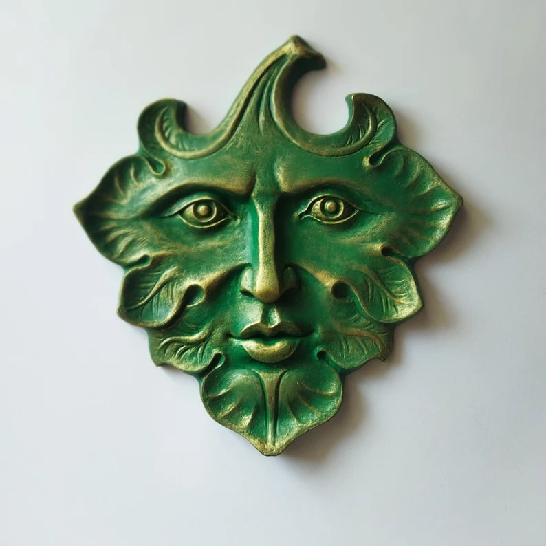 ☘️Green Leaf Man wall art sculpture home garden decoration