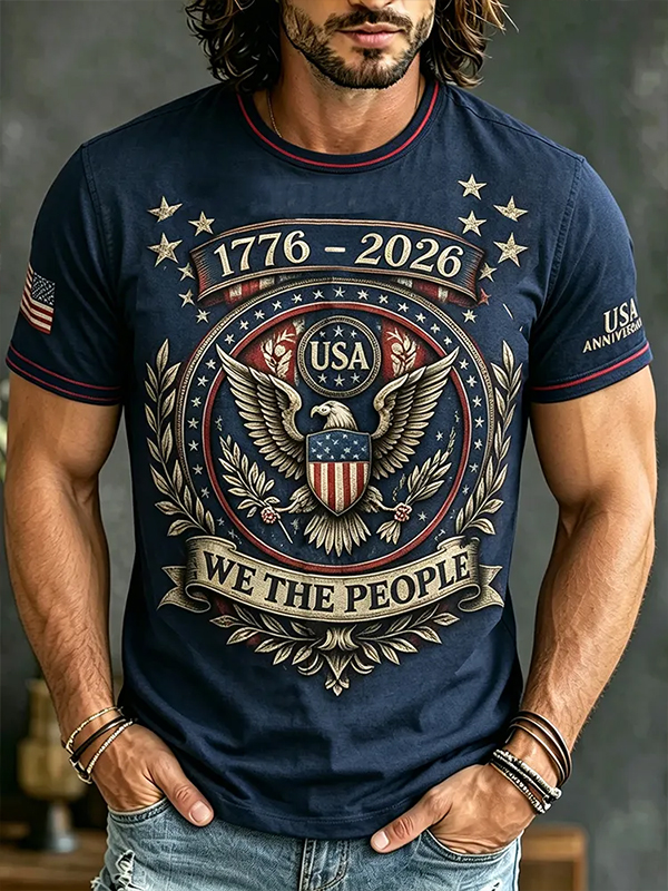 Men's USA Day We The People Art Print T-Shirt