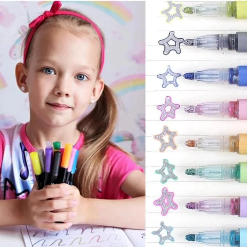 🎉🎁Last Day 49% OFF - 🎉 Double Line Outline Art Pen Marker Pen