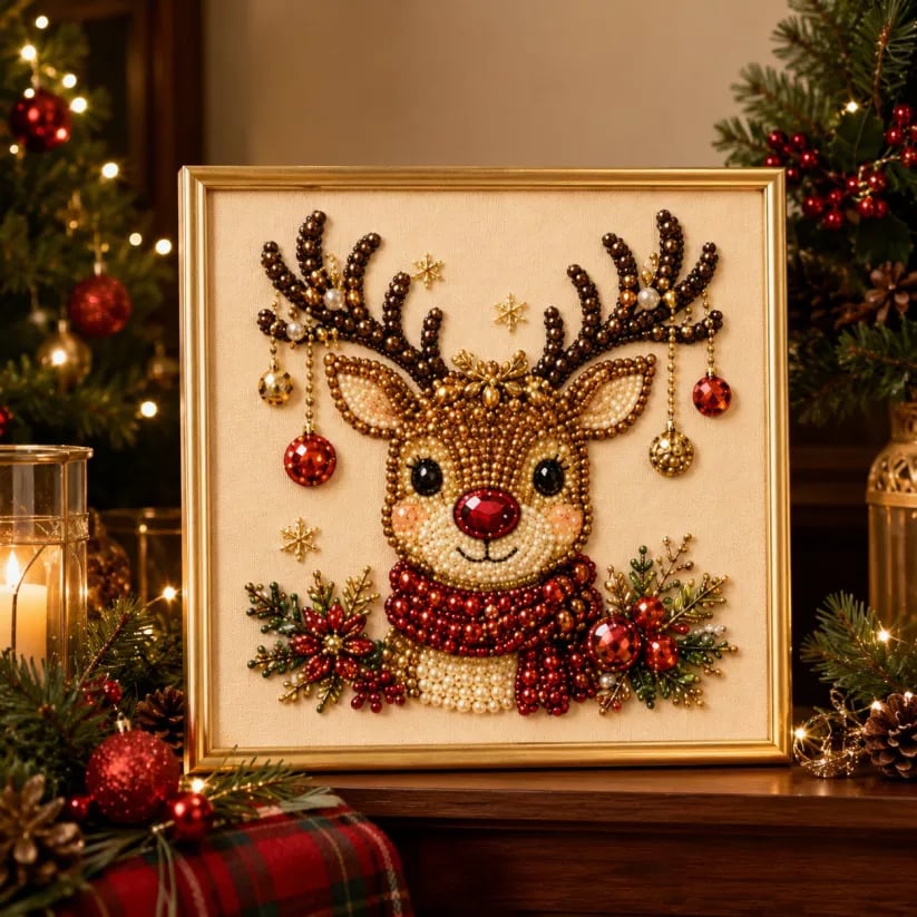 🧘Relaxing & Beginner-Friendly - 🎨💎DIY Christmas Pearl Diamond Painting Art Kit✍️