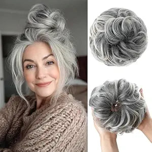 💗Messy Curly Hair Bun Scrunchie Extensions💗