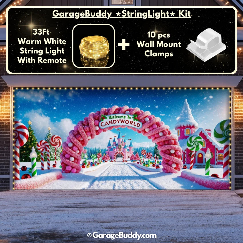 Garage Buddy | Candy World | Christmas Garage Door Cover
