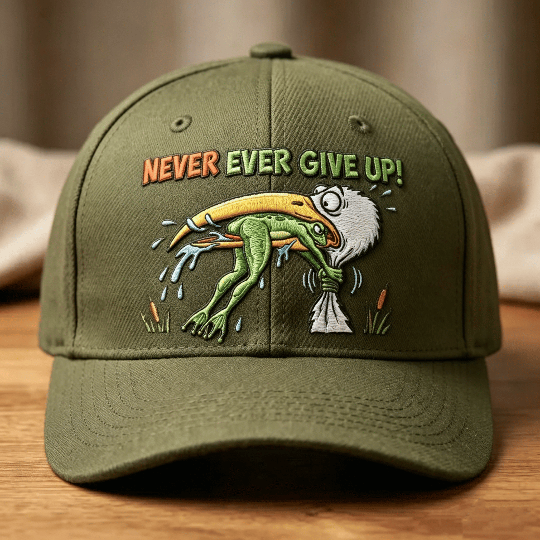 🔥Last 4 hours 49% OFF - 🌟3D Funny Frog Never Ever Give Up Resilience Hat